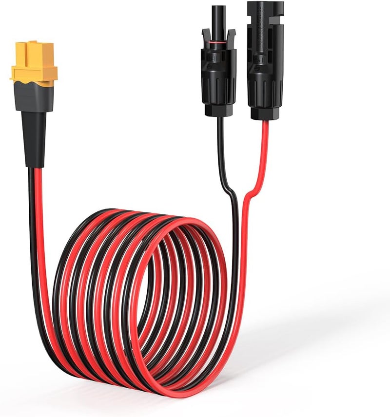 ELFCULB 10AWG 10FT XT60 Solar Cable 2 10 25 35 50 75 100FT XT60 Extension Cable Solar Panel Connector to XT60 Connector for Portable Power Station (10FT) - Image 1